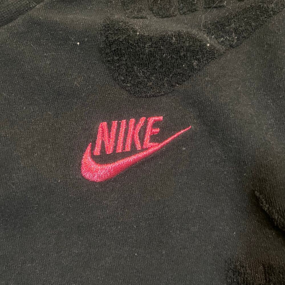 Nike Toddler Girls 2T Black Sweatshirt Pink Logo Embossed Pattern Crew Neck
